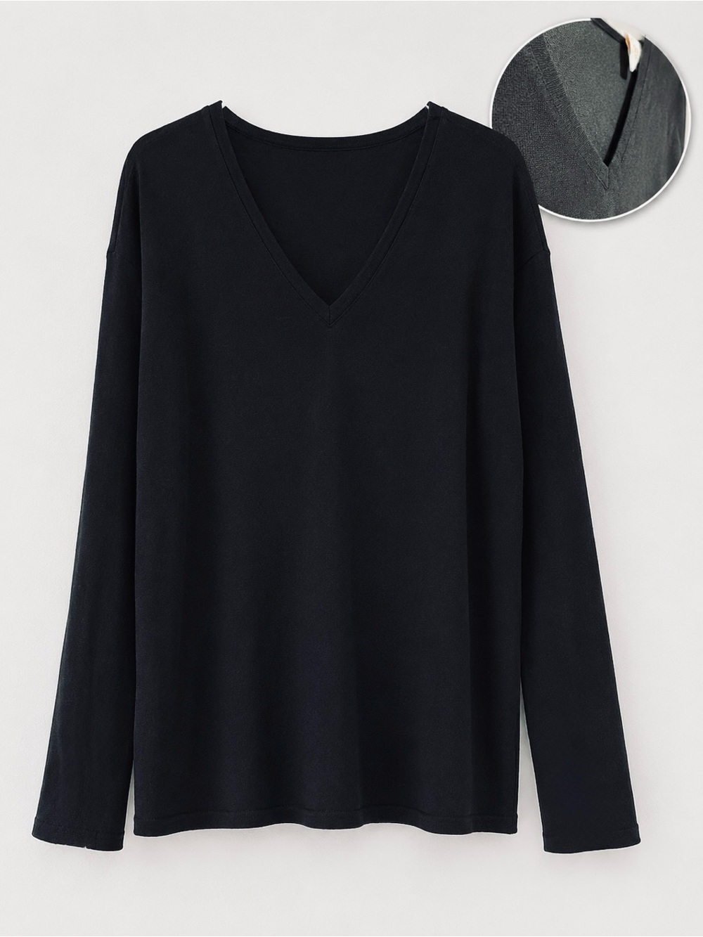 Lole Black Synthetic Weave V-Neck Sweater – Size M